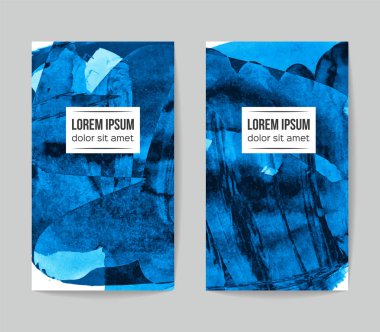 soyut grunge fırça darbeleri ile kartlar şablonu, vektör illüstrasyon   