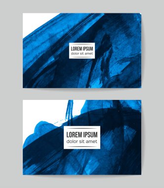 soyut grunge fırça darbeleri ile kartlar şablonu, vektör illüstrasyon   