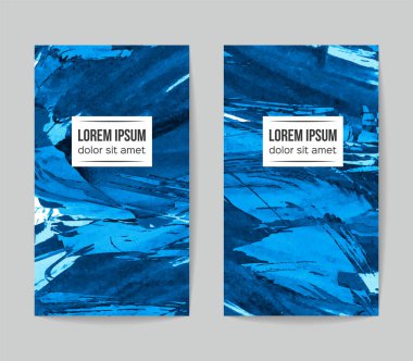 soyut grunge fırça darbeleri ile kartlar şablonu, vektör illüstrasyon   