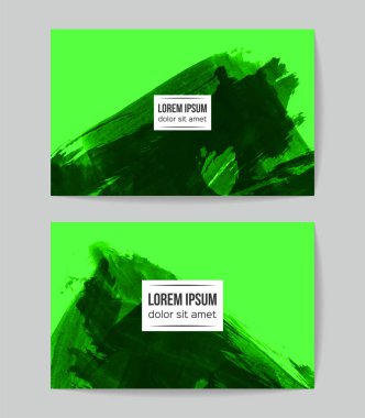 soyut grunge fırça darbeleri ile kartlar şablonu, vektör illüstrasyon   