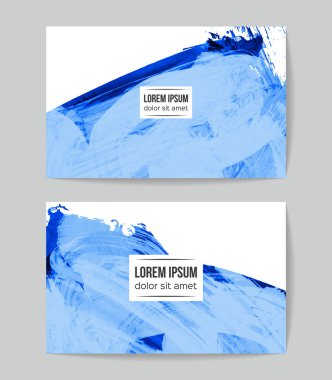 soyut grunge fırça darbeleri ile kartlar şablonu, vektör illüstrasyon   