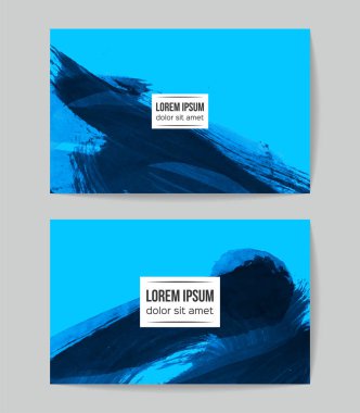 soyut grunge fırça darbeleri ile kartlar şablonu, vektör illüstrasyon   