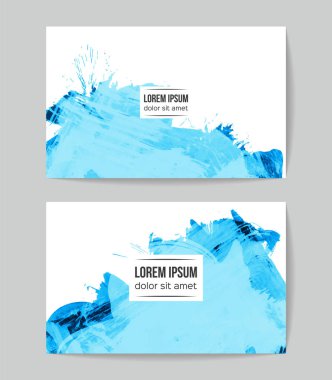 soyut grunge fırça darbeleri ile kartlar şablonu, vektör illüstrasyon   