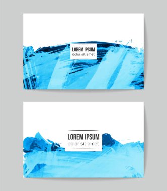 soyut grunge fırça darbeleri ile kartlar şablonu, vektör illüstrasyon   