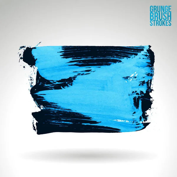 Abstrato Preto Azul Grunge Pinceladas Fundo Vetorial —  Vetores de Stock