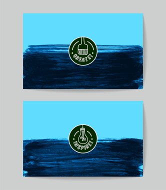 soyut grunge fırça darbeleri ile kartlar şablonu, vektör illüstrasyon   