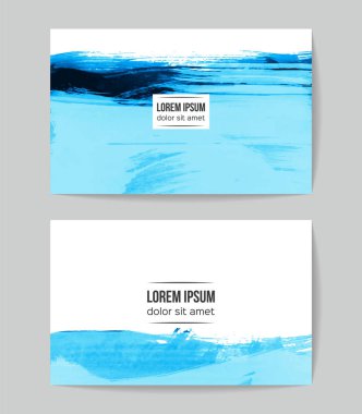 soyut grunge fırça darbeleri ile kartlar şablonu, vektör illüstrasyon   