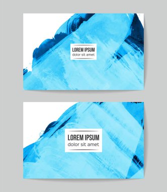 soyut grunge fırça darbeleri ile kartlar şablonu, vektör illüstrasyon   