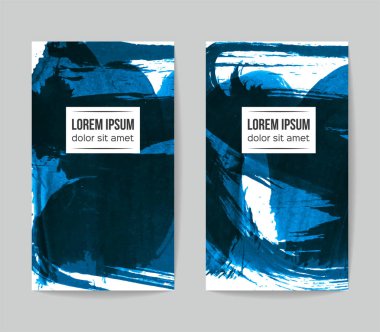 soyut grunge fırça darbeleri ile kartlar şablonu, vektör illüstrasyon   