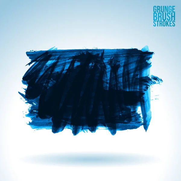 Grunge Azul Oscuro Abstracto Pinceladas Vector Fondo — Archivo Imágenes Vectoriales