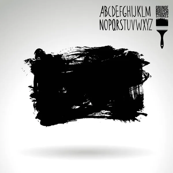 Abstrait Noir Grunge Coups Pinceau Fond Tendance — Image vectorielle