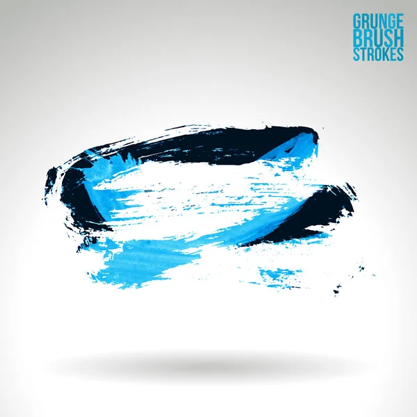 Abstrait Noir Bleu Coups Pinceau Grunge Fond Vectoriel — Image vectorielle