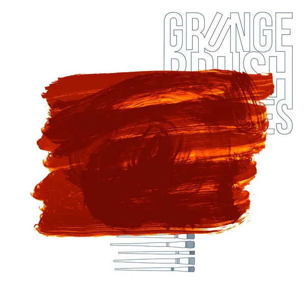 Pędzle Grunge Ilustracja Farby Pomarańczowy Wektor — Wektor stockowy