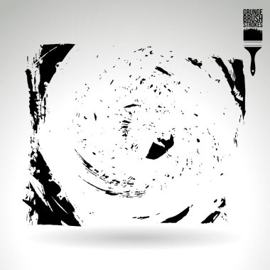 soyut siyah beyaz fırça sıçramaları, vektör afiş