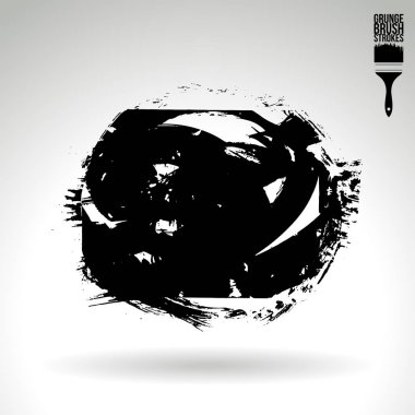 siyah yuvarlak şekil fırça damgası, vektör arka plan