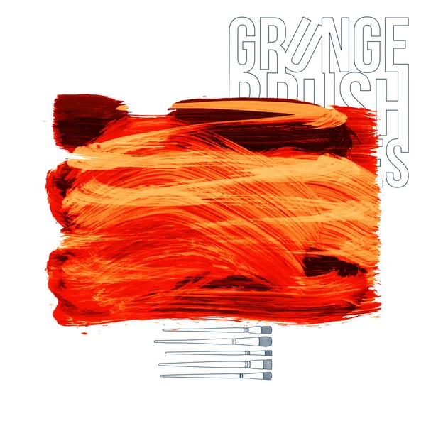 Abstract Orange Brush Strokes Vector Background — Stock Vector