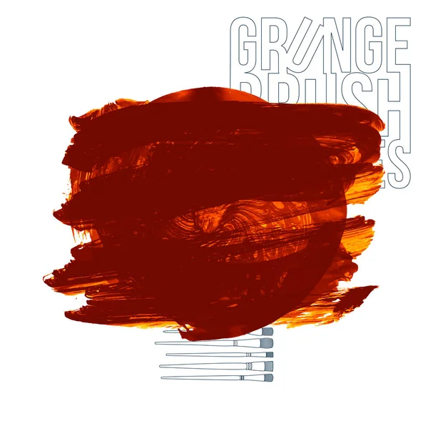 Trazos Cepillo Grunge Naranja Abstracta Vector Fondo — Vector de stock