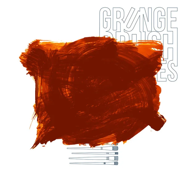 Pennellate Grunge Vernice Arancione Vettoriale Illustrazione — Vettoriale Stock