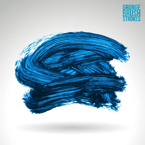 Pinceladas Grunge Pintura Azul Ilustração Vetorial — Vetor de Stock