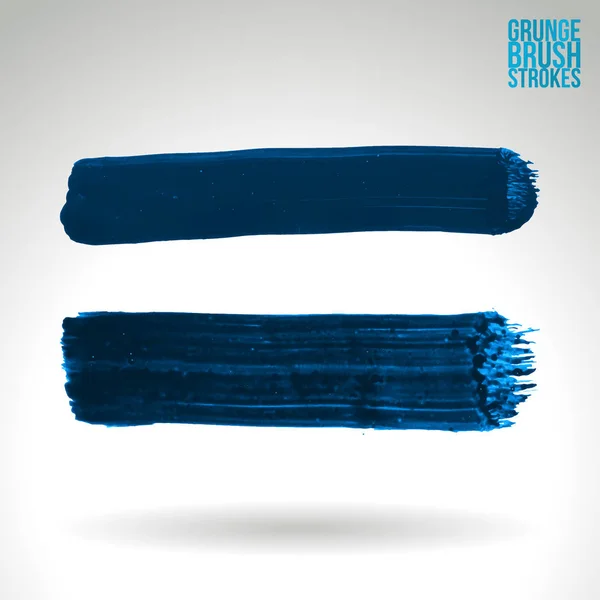 Abstrakte Blaue Pinselstriche Isoliert Auf Weißem Hintergrund — Stockvektor