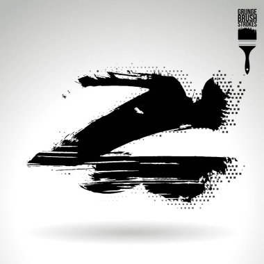 Soyut grunge fırça vuruşları, vektör arka plan