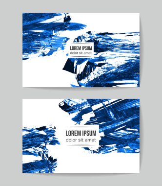 Soyut Mavi grunge fırça vuruşları, vektör arka plan