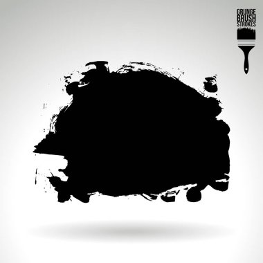 Beyaz arka planda izole edilen soyut siyah fırça vuruşları