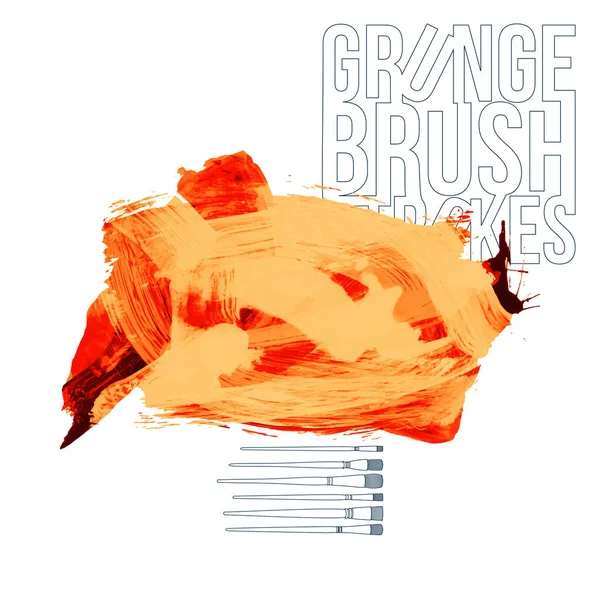 Abstract Orange Brush Strokes Vector Background — Stock Vector