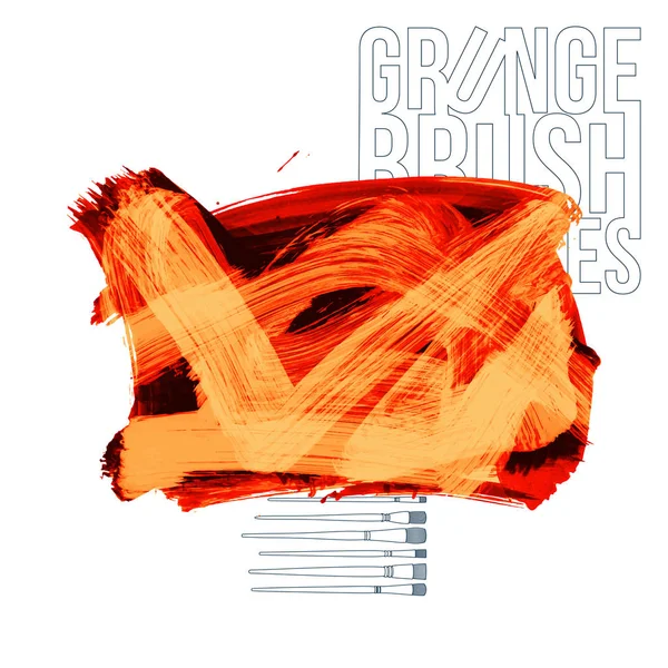 抽象的なオレンジ色のブラシストローク ベクトルの背景 — ストックベクタ