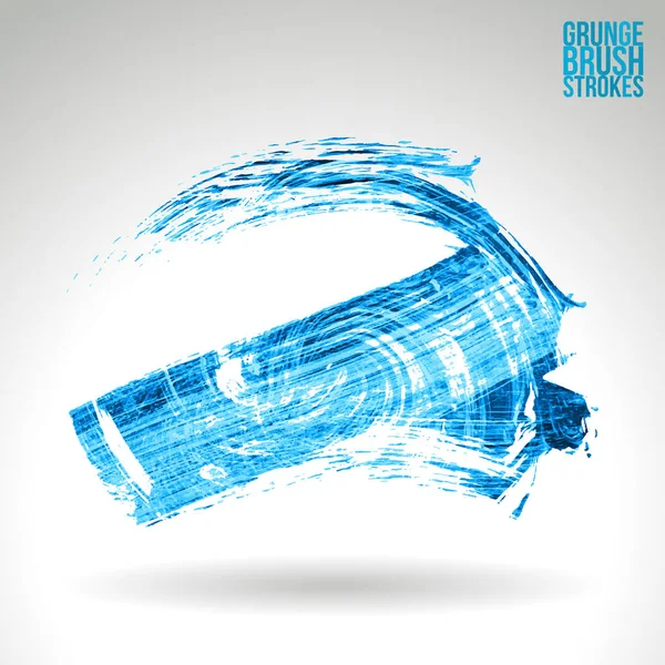 Abstrato Azul Grunge Pinceladas Fundo Vetorial — Vetor de Stock
