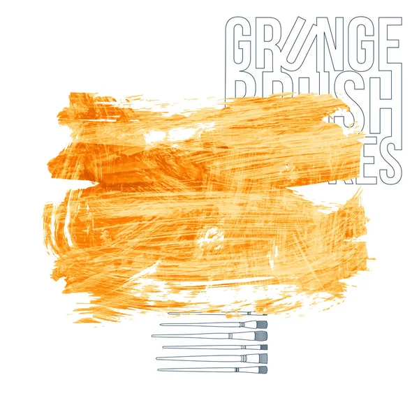 Abstract Orange Brush Strokes Vector Background — Stock Vector