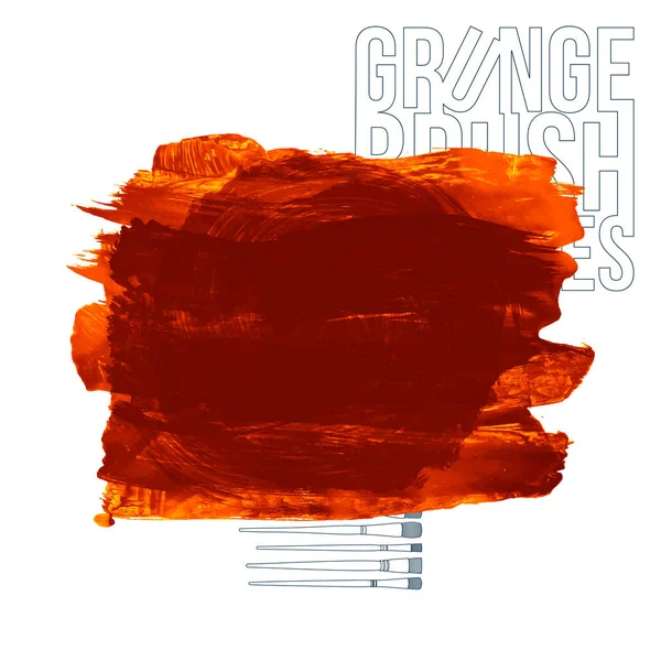 Abstract Oranje Grunge Penseelstreken Vector Achtergrond — Stockvector