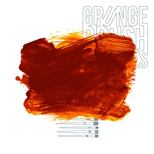 Trazos Cepillo Grunge Naranja Abstracta Vector Fondo — Vector de stock