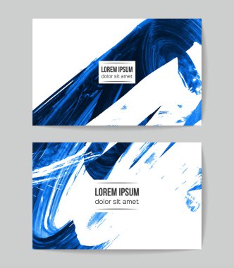 Soyut Mavi grunge fırça vuruşları, vektör arka plan