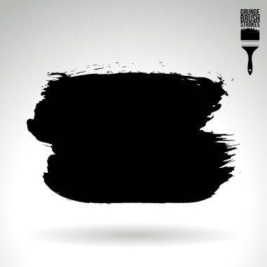 Grunge Fırça vuruş, siyah boya vektör illüstrasyon