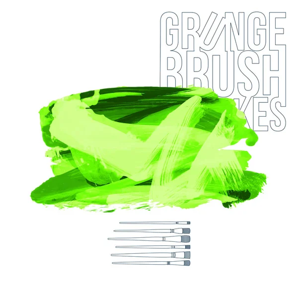 Abstract Green Grunge Brush Strokes Vector Illustration — Stock Vector