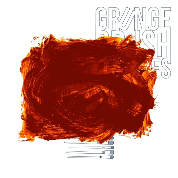 Grunge Brush Strokes Orange Paint Vector Illustration — Stock Vector
