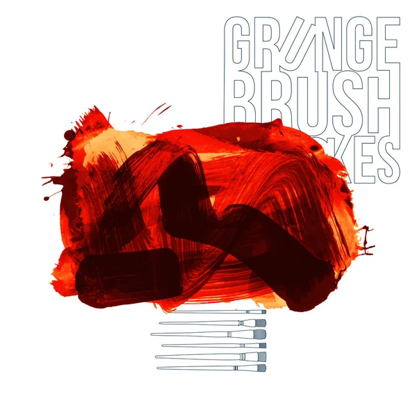 Abstract Red Grunge Brush Strokes Vector Illustration — Stock Vector