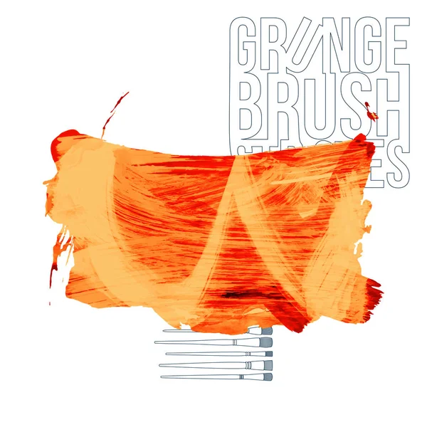 Abstrakte Orangefarbene Pinselstriche Vektorhintergrund — Stockvektor