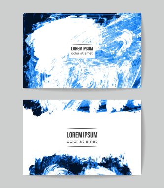 Fırça darbesi arka planına sahip vektör kartvizit şablonları. 