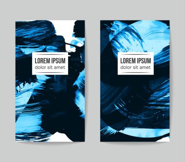 mavi soyut grunge fırça darbeleri, vektör arka plan