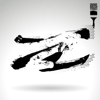 Soyut grunge fırça vuruşları, vektör arka plan
