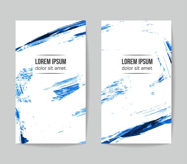 Fırça darbesi arka planına sahip vektör kartvizit şablonları. 