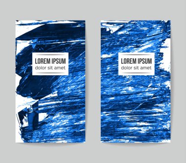 Soyut Mavi grunge fırça vuruşları, vektör arka plan