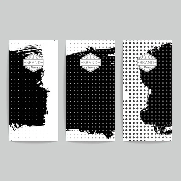 Résumé Noir Coups Pinceau Grunge Fond Vectoriel — Image vectorielle