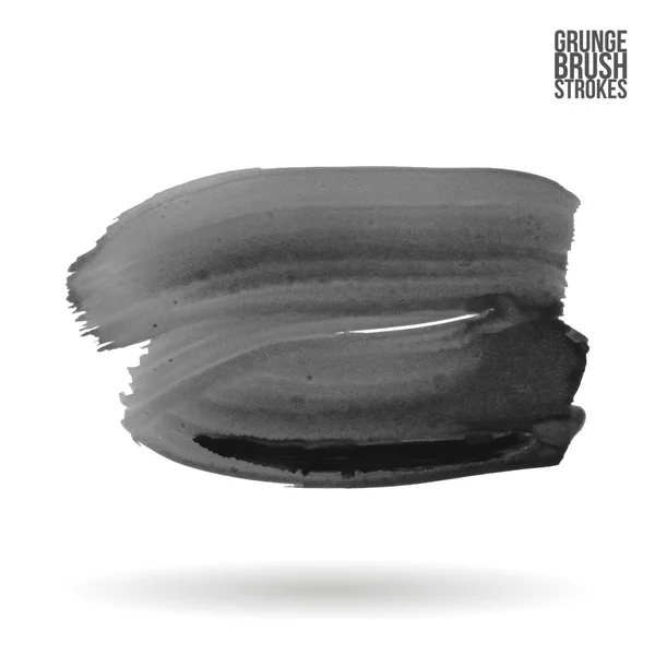 Coups Pinceau Grunge Illustration Vectorielle Peinture Noire — Image vectorielle