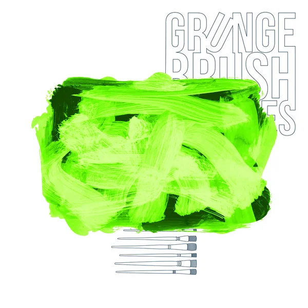 Abstract Green Grunge Brush Strokes Vector Illustration — Stock Vector