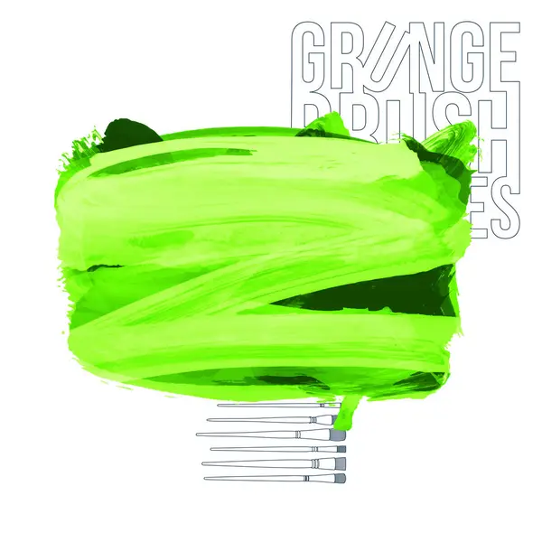 Abstrait Vert Coups Pinceau Grunge Fond Vectoriel — Image vectorielle