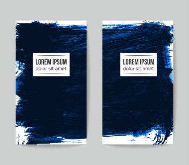 Soyut Mavi grunge fırça vuruşları, vektör arka plan