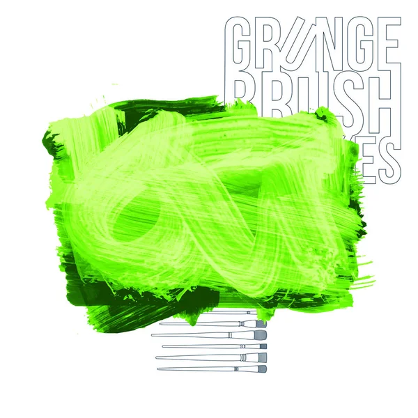 Abstrait Vert Touches Brosse Grunge Illustration Vectorielle — Image vectorielle